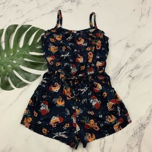 Star Wars Her Universe Womens Floral Rebellion Romper Plus Size 00 L Blue